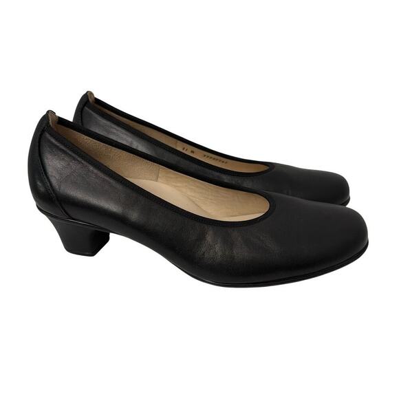 SAS Shoes - SAS Shoes Womens 11 M Milano Pumps Black Leather Slip On Career Heels